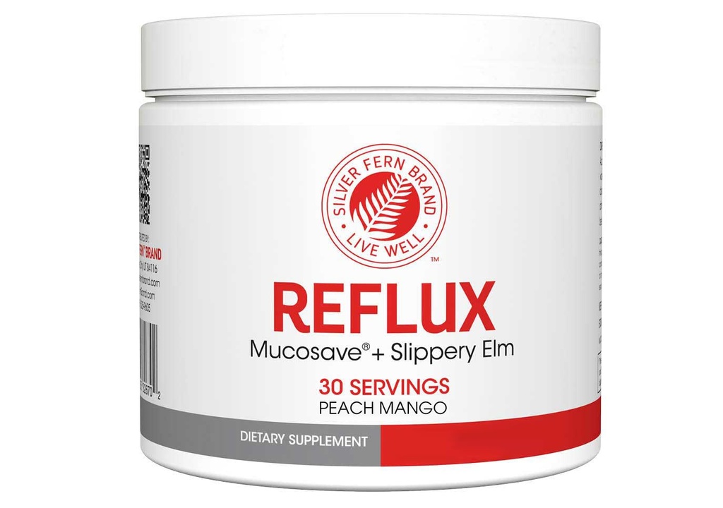 Reflux Digestive Supliment - Peach Mango Aromă - fiecare Tub = 30 Scoops = 30 Servings - Suport Mucosal pentru probleme de acid - cu Mucosave FG și Slippery Elm Bark (1 Tub)