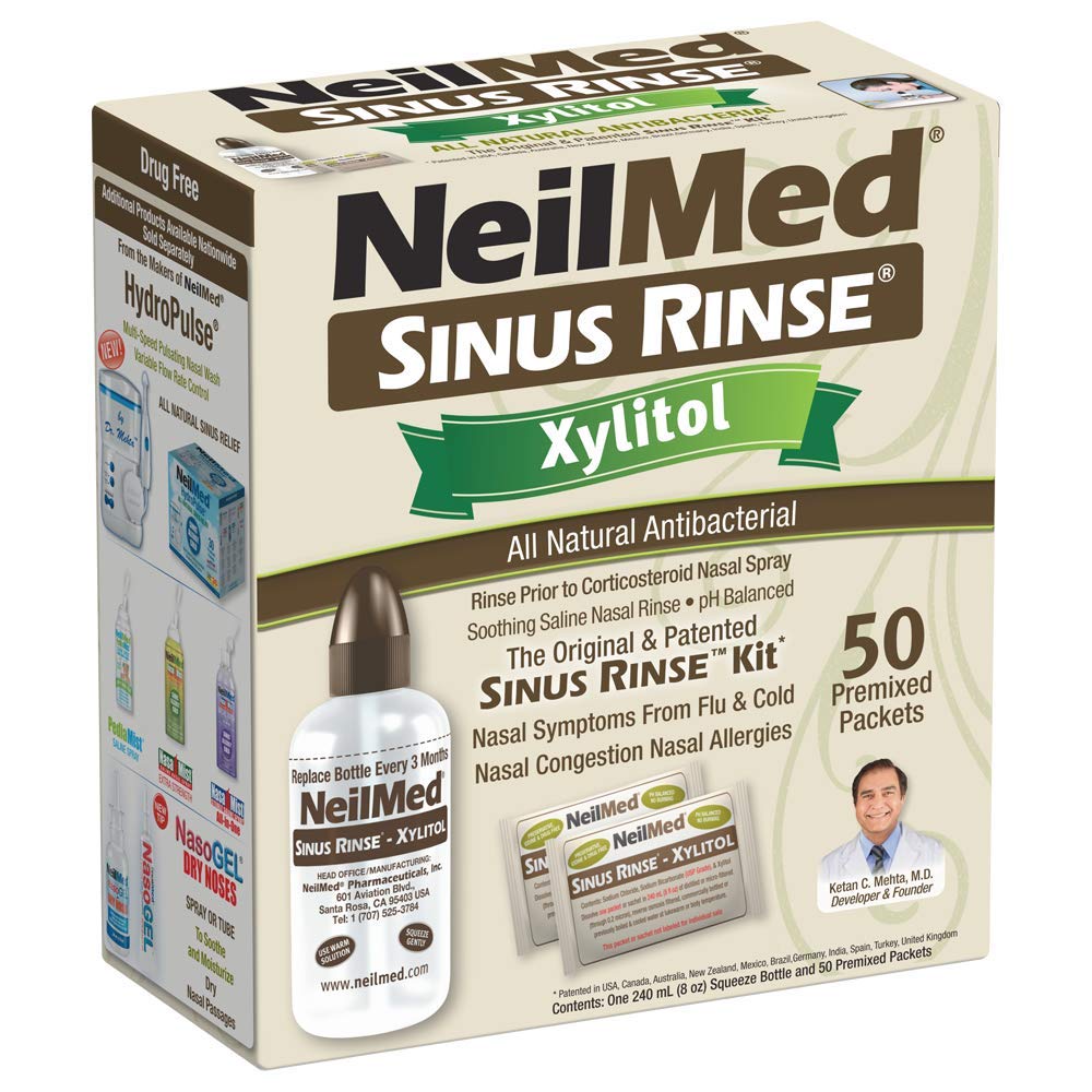 Neilmed Sinus Rinse Kit cu Xylitol, 50 Count (Pachet de 1)