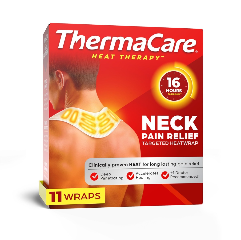 TermaCare Wraps de căldură pentru Relief durere gât și umăr - Pajură portabilă de încălzire adezivă cu căldură terapeutică 16-Hour - Petice musculare fără droguri și articulații Soothing comun - mare - 11-contă