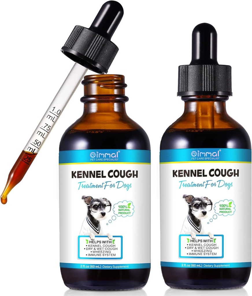 Kennel Tuse pentru câini - Kennel Tuse Tratamentul, Natural Cough Supliment pentru câini, Gentle Dog Congestion Relief, Liquid Dog Alergy Relief (2 Fl Oz (Pachetul de 2))