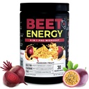 Nurology Beet Energy O2, Pre Workout Powder, Energy, Endurance & Nitronic oxid Booster with Beet Powder, Yerba Mate, Adaptogens & Electrolytes, Vegan Pre Workout, Passion Fruit Flavor, 30 Servings