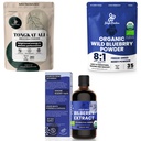 Pudre Jungle Ultimate Men's Health & Wellness Bundle: 5 oz Tongkat Ali Powder, 5oz Wild Blueberry Powder & 3.4oz Organic Bilberry Liquid Extract - Suplimente Premium pentru Drive, Passion, Eyesight