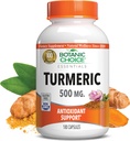 Alegerea botanică Premium suport antioxidant turmeric - Suplimentul comun de sănătate pentru adulți - 180 capsule Vege (fiecare 500 mg)