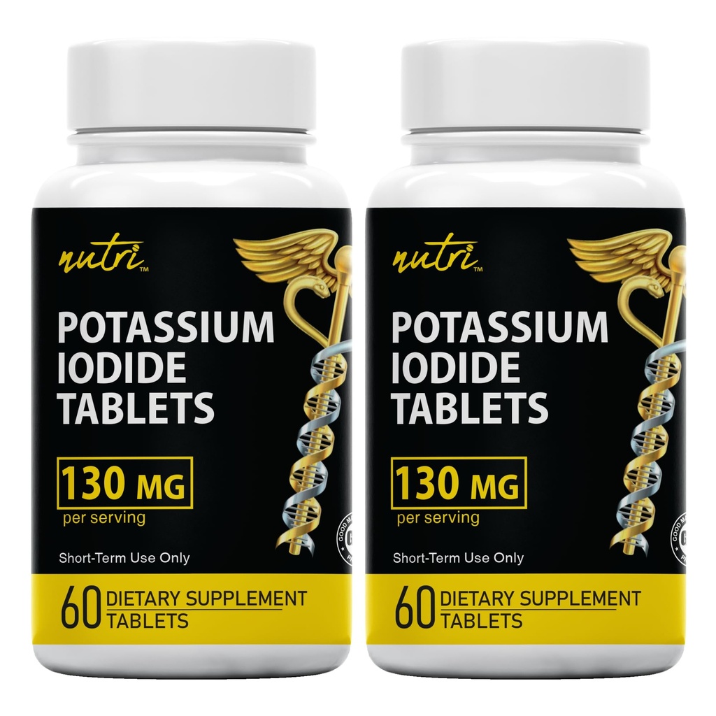 Comprimate de iod de potasiu (pachet de 2) 130 mg - 120 comprimate EXP 10/2032 - YODO Naciente - KI Pills - Yoduro de Potasio