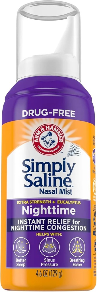 Pur și simplu Saline Plus Formula Nasal Mist, Eucalipt, Extra Putere, 4.6 fl oz - 2pc