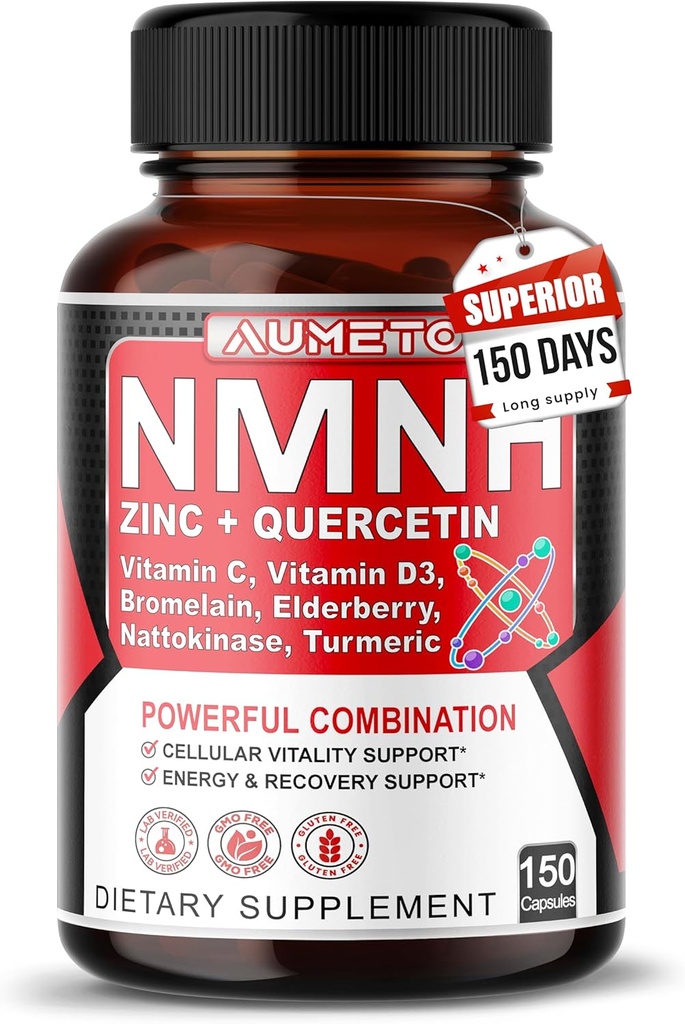 NMNH 600 mg cu Zinc, Querbetin, Vitamina D3, Elderberry & Nattokinaza 