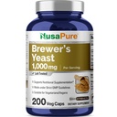 NusaPure Brewers Drojdie 1000mg 200 Vegetarian Caps (Non-GMO, Vegan)