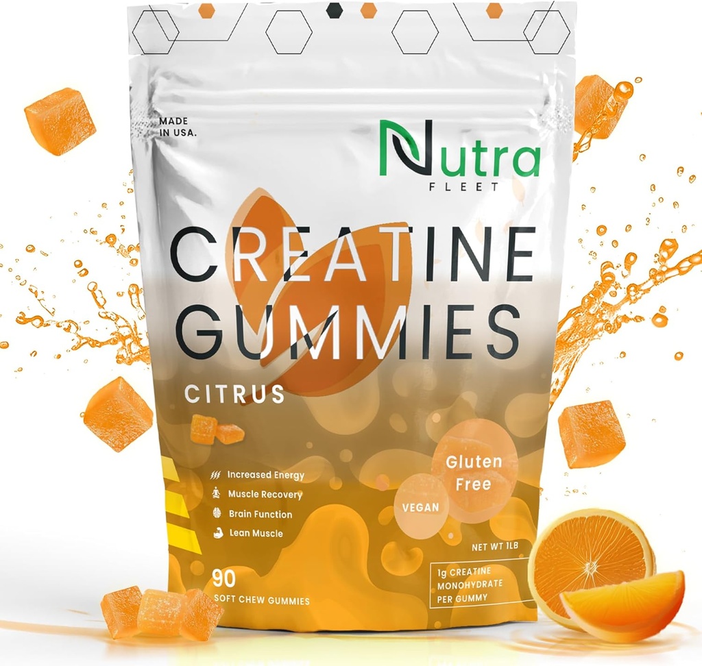 Creatin Monohidrat Gummies - 5 g guma de mestecat Monohidrat pentru bărbaţi şi femei - creşte puterea, musculare constructor - Boosts Energy & Focus - scăzut calorii, Vegan & Gluten gratuit 