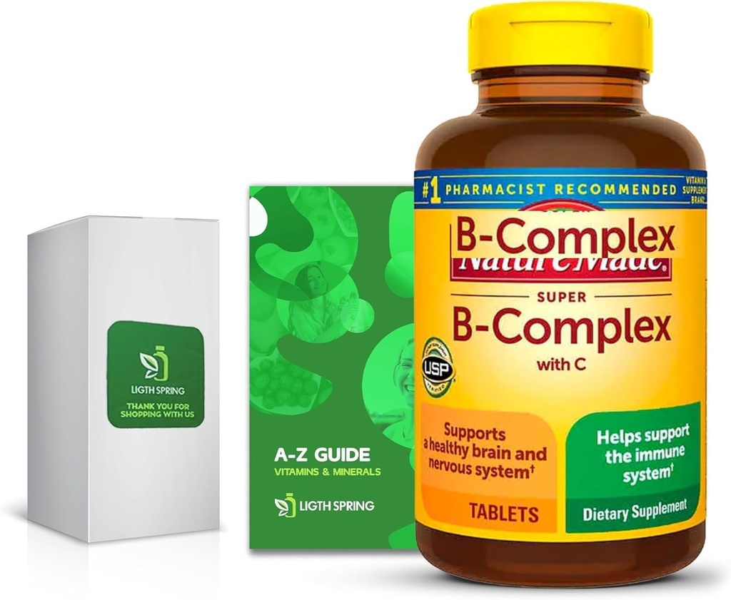 Super B-Complex cu C, 460 comprimate cu vitamine exclusive și minerale A la Z - Ghid de Ligth &Spring mai bine (2 elemente)