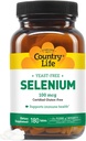 Country Life Selenium, Yeast Free, Suportă Immune Health, 100 mcg, 180 comprimate, Gluten Free, Vegan, Halal