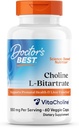 Cel mai bun colină L-bitartrat (VitaCholine), susține sănătatea prenatală și funcția hepatică, non-GMO, gluten gratuit, soia gratuit, Vegan 60 Veggie Caps