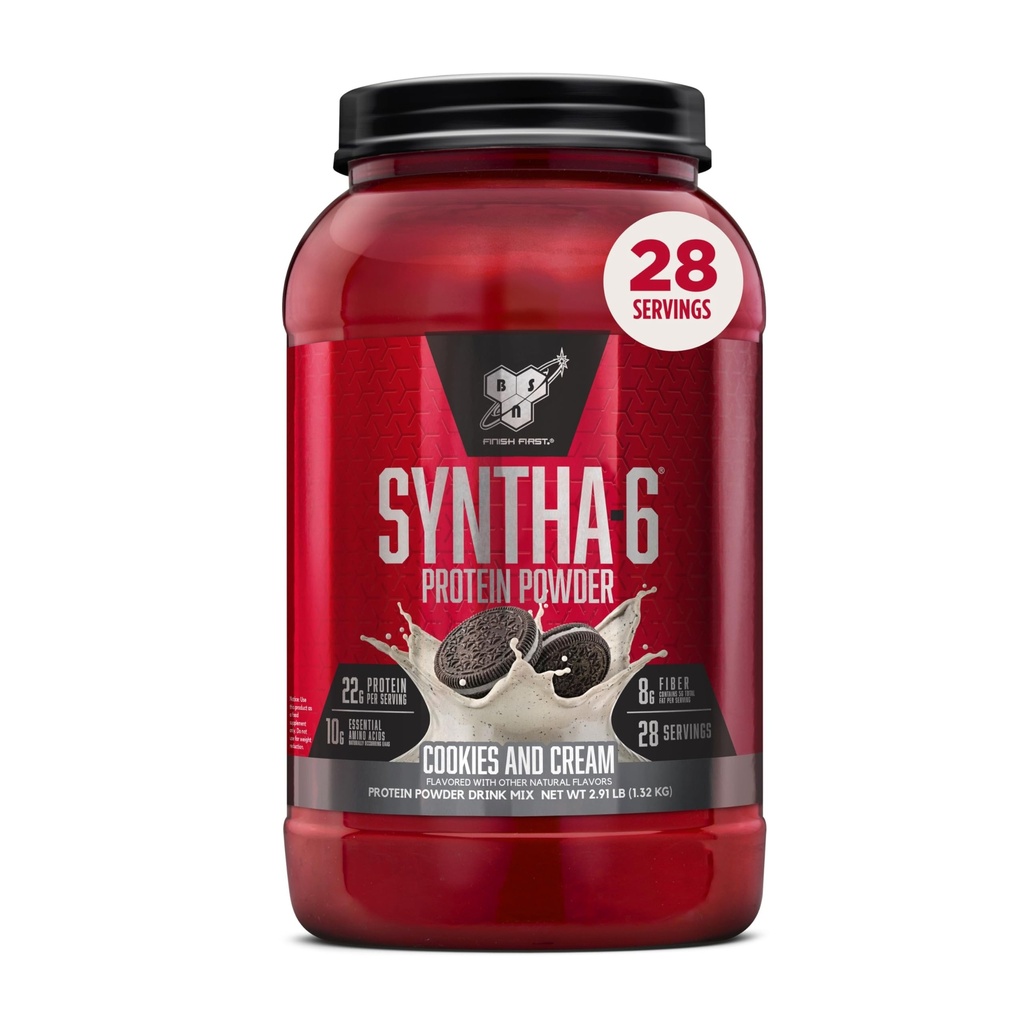 BSN SYNTHA-6 Whey Proteine Powder, Micellar Casein, Milk Proteine Izolate Pulbere, Cookie-uri și Cream, 28 Servings (Package May Vary)
