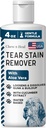 Mestecă + Heal Labs Pet Tear Stain Remover pentru câini - 4 oz apă-Based Dog Eye Wash & Cleaner - dizolvă Gunk & Buildup - Aloe Vera & extract de castravete