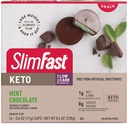 SlimFast Keto Fat Bomb Snack Cup, Mint Chocolate, Keto Snacks pentru pierderea in greutate, Carb scăzut cu 0g zahăr adăugat, 14 cutie de numărare (Packaging May Vary)