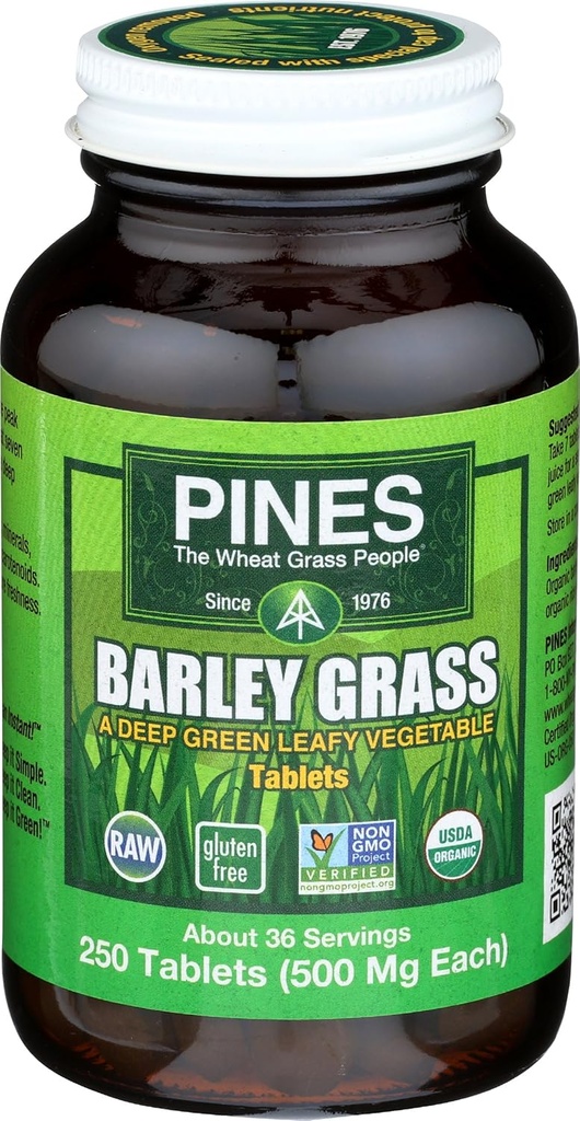 PINES Organic Barley Grass, 500 mg, 250 comprimate conte