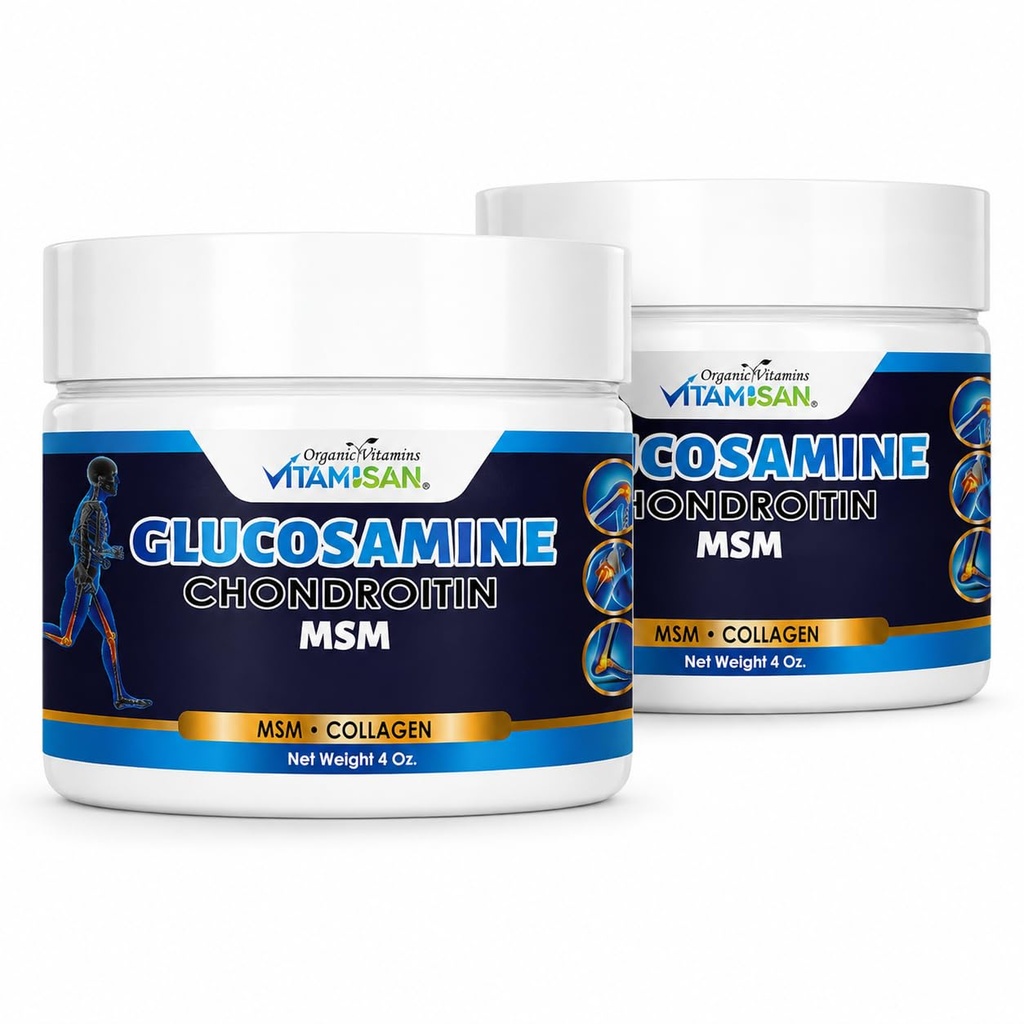 VITAMISAN Glucosamină Chondroitin MSM Colagen şi Arnica Cream 4 OZ 2 Pack