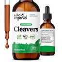 Cleavers sălbatice și organice Tinctură - Detoxifiere naturală picături cu frunze Cleavers - Galium Aparina Herb Extras Supliment - Vegan, Zahăr și alcool-Free - 2 fl oz