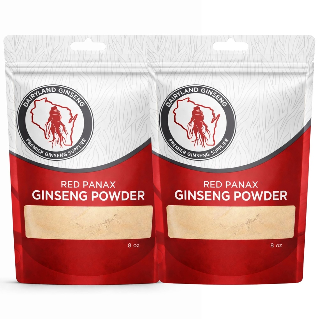 Red Panax Ginseng pulbere cu ginsenozide naturale (16 oz)- susține energie sănătoasă, vitalitate, mood și mai mult, coreeană Panax Ginseng Root pulbere pentru smoothies, cafea sau băuturi (2 pachete)