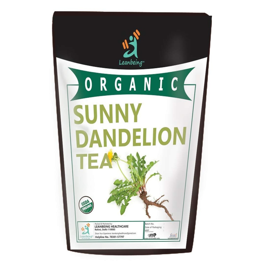 Astha Leanbeing Organic Dandelion Leaf & Root (100Gm) Ceai de plante pentru Curățarea Ficatului, Sprijină Funcția Rinichilor și Sănătate