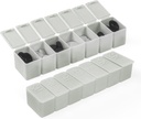 Weekly Small Pill Organizator, 7 zile Pill Case, Daily Vitamina Case Medicine Box, Pastile Containere pentru Medicină Suplimente Ulei de pește(2Pcs, Grey)