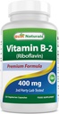 Best Naturals Vitamin B2 (Riboflavin) 400mg - Migraine Relief - Veggie Capsules - Conezyme Precursor - 120 Count