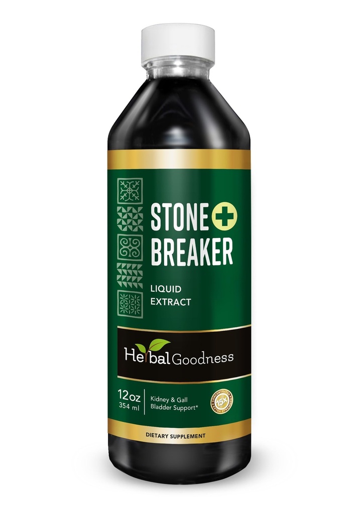 Herbal Goodness Stone Breaker - Organic Chanca Piedra Piatra Breaker rinichi și dizolvant cu vezica biliara Curățare pentru rinichi și vezica biliară Crystal Flush (12.00 Fl Oz (Pachet de 1)