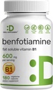 Benfotiamină 600mg Per Serving, 180 Veggie Capsule (300mg Per Cap) 