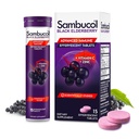 Sambucol Black Elderberry Efervescent Tablete - Elderberry cu zinc și vitamina C pentru adulți, Elderberry Dizolvarea tabletelor, fructe de pădure - 15 Conte