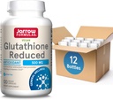 Formule Jarrow Glutatione Reducere 500 mg- 120 Capsule Veggie- Antioxidante intracelulare- Suplimente Glutationene de calitate - Suportă reciclarea vitaminelor C & E- non-GMO- Gluten Free- Vegan, 12 cutii