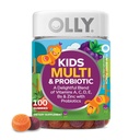 OLLY Kids Multivitamine & Gummy Probiotic, Suport digestiv, Vitamine A, D, C, E, B, Zinc, Supliment masticabil, Aroma de Berry, 50 de zile de aprovizionare - 100 Conte