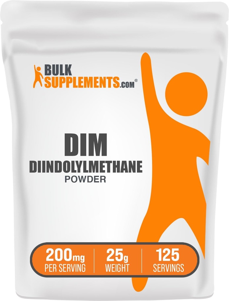 BulkSupplements.com Dim pulbere - Diindolilmetan pulbere, Dim Supliment pentru bărbaţi şi femei - Neflavorat & Gluten gratuit, 200 mg per Serving, 25g (0,88 oz) (Pachet de 1)
