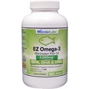 Wonder Laboratories EZ Omega-3 Atlantic Menhaden Fish Oil Supplement 2000 mg, Burpless, Made in the USA, Perfect Echilibru de EPA+ DHA + DPA 180 Softgels