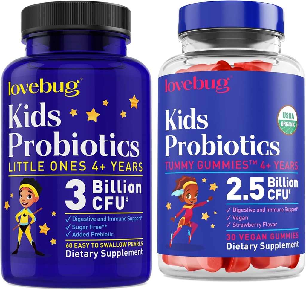 Lovebug Multi-Strain Probiotic Pearls and Soil-Based Probiotic Gummy Bundle
