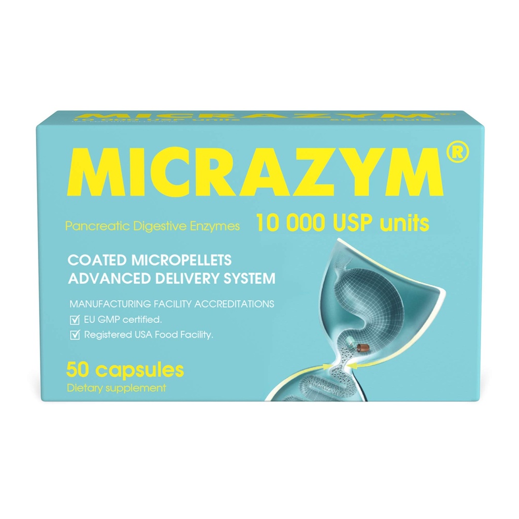 Enzime pancreatice AVVA - 10.000 USP Suplimente Enzime pancreatice eficiente - Enzime digestive pentru digestia - 50 Capsule cu acţiune rapidă cu Amylază, Lipază şi Protează