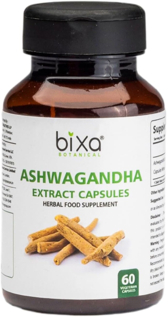 Bixa BOTANICA Extract Ashwagandha (Withania Somnifera Root)  (60 Count (Pachetul 1)