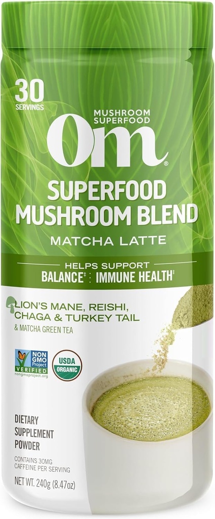 Om Mushroom Superfood Matcha Latte Blend 