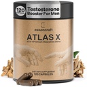 ATLAS X 10-in-1 Masculinity Maximiser Supplement for Men - Energie, Putere şi Vitalitate Capsule cu Shilajit, Ashwagandha, Zinc, Safed Musli, Tongkat Ali, Black Maca, Fadogia Agrestis, 2 Luna de aprovizionare