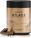ATLAS X 10-in-1 Masculinity Maximiser Supplement for Men - Energie, Putere şi Vitalitate Capsule cu Shilajit, Ashwagandha, Zinc, Safed Musli, Tongkat Ali, Black Maca, Fadogia Agrestis, 2 Luna de aprovizionare