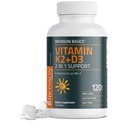 Vitamina Bronson K2 D3 (MK7) Suplimentul non-GMO Vitamina D3 5000UI (125 mcg) & 90 mcg K2 MK-7, ușor de înghițit Complex D & K, 120 comprimate