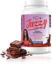 Jazzy Vegan Pulbere de proteine pentru femei (977 gm) Ciocolata Pulbere de proteine, Lactoză & Gluten Blend de proteine gratuite, pe bază de plante, Nutriție pentru Boost de energie (28 Serviri) Îndulcit cu stevia
