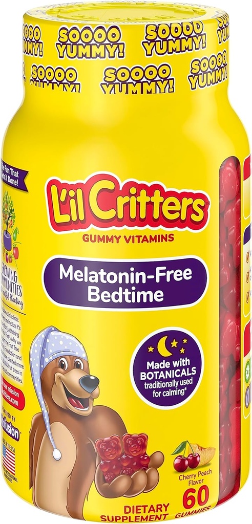 Critters Melatonin-Liber de pat Supliment alimentar pentru copii, 60 Gummies