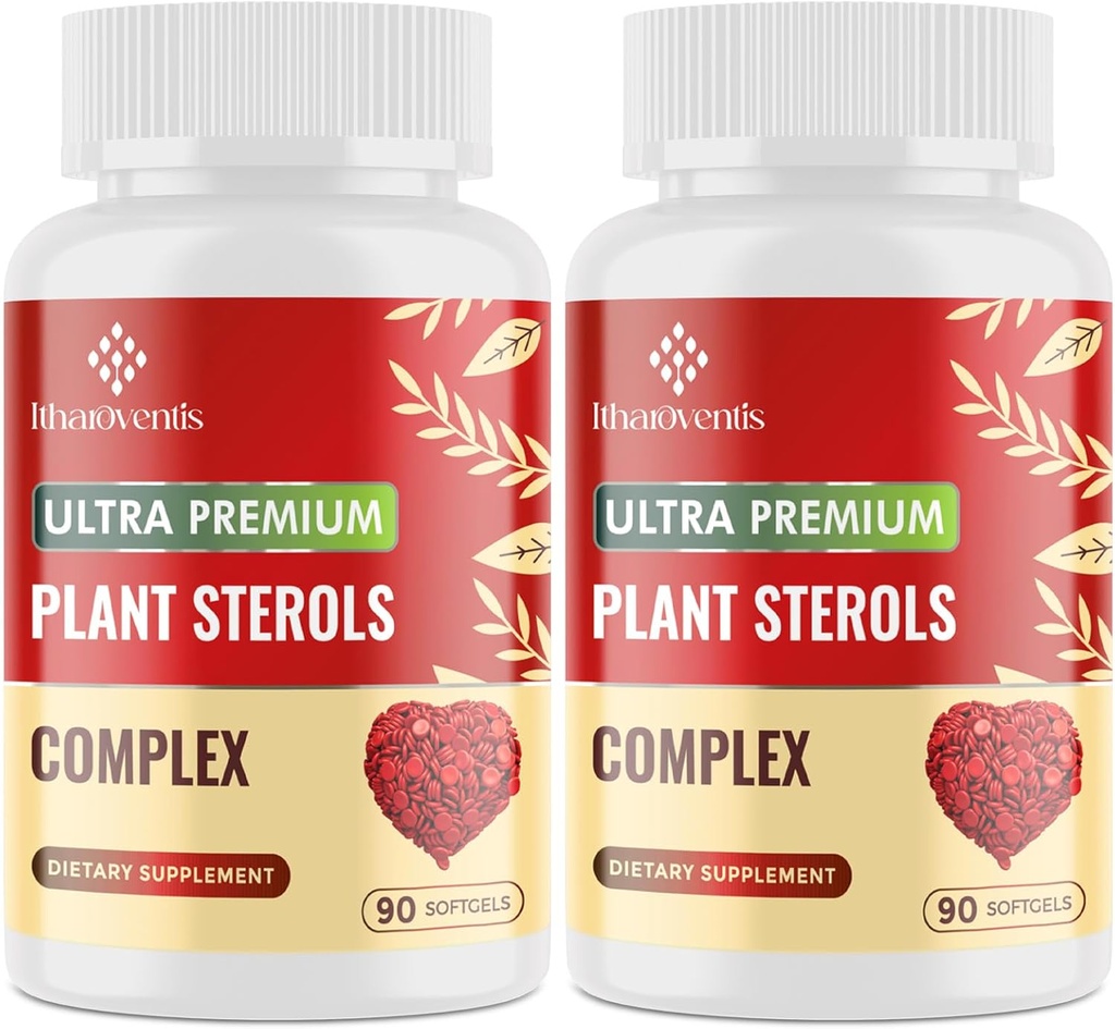 Suplimente de colesterol cu plante Sterols, Niacin, Red Yeast Rice, Bergamot, Omega-3 & Usturoi - Advented Absorbtion Formula - 180 Softgels