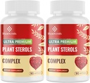 Suplimente de colesterol cu plante Sterols, Niacin, Red Yeast Rice, Bergamot, Omega-3 & Usturoi - Advented Absorbtion Formula - 180 Softgels