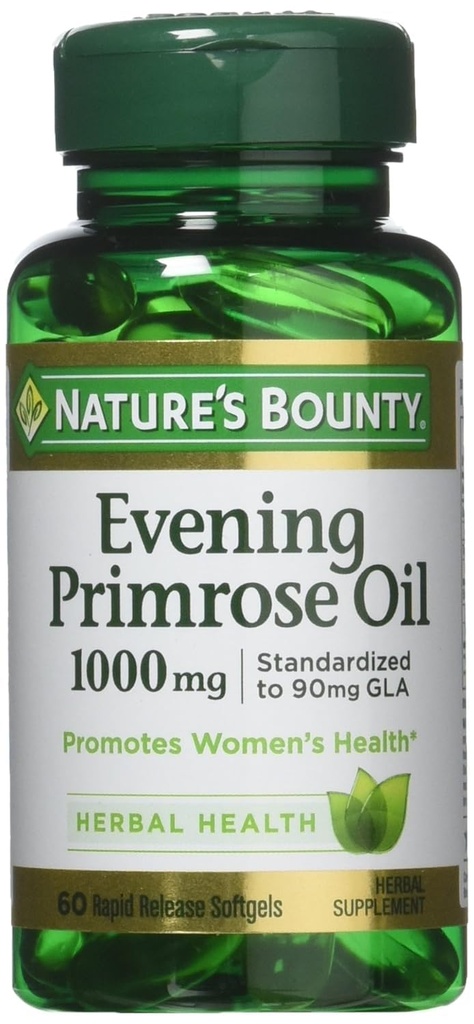 Nature's Bounty Evening Primrose Oil, 1000mg, 180 Softgels (3 X 60 Bottles)
