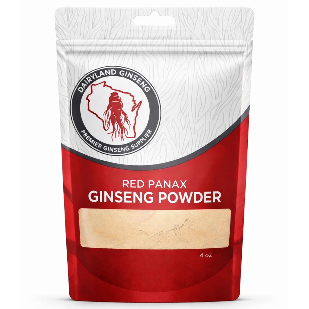 Red Panax Ginseng pulbere cu ginsenozide naturale (4 oz)- susține energie sănătoasă, vitalitate, mood și mai mult, coreeană Panax Ginseng Root pulbere pentru smoothies, cafea sau băuturi (1 pachet)