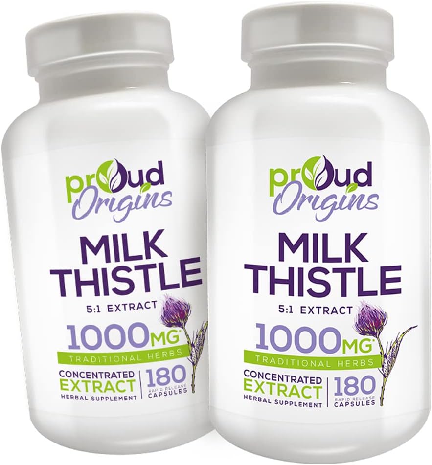 1000mg Milk Thistle ajută la menţinerea funcţiei hepatice sănătoase, optimizarea sănătăţii, eliberare rapidă, Gluten Suplimente gratuite - 6-Month Supply (2 ambalaj)