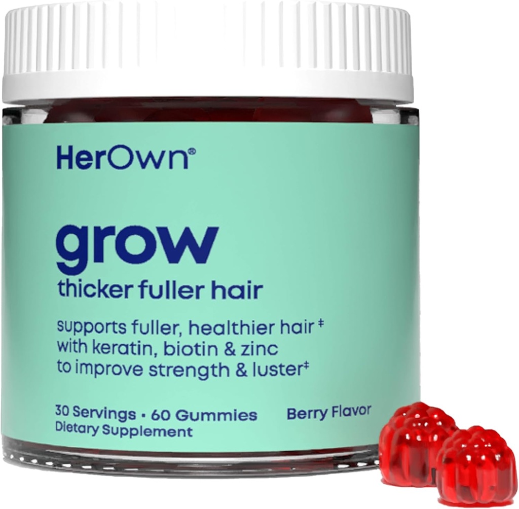Propriul ei creste gumiile, promoveaza parul mai gros, cu biotina, Keratina si coada calului, sustine parul mai plin, cresterea sanatoasa a parului, aroma de Berry, 60 Gummies