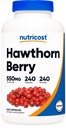 Nutricost Hawthorn capsule Berry 550mg, 240 capsule, vegetarian prietenos, non-GMO & Gluten gratuit