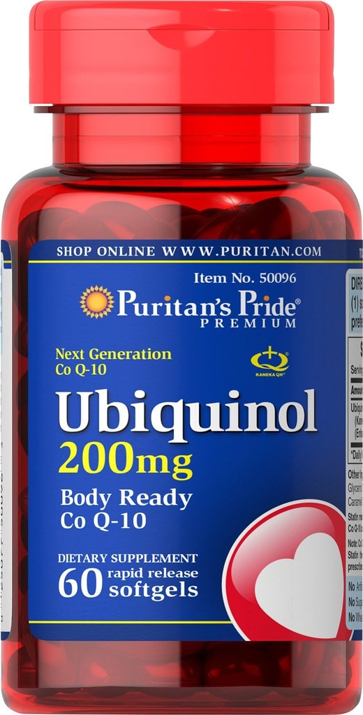 Ubichinol 200 mg Softgels, 60 Count