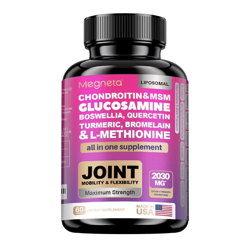 19-in-1 capsule de sprijin comun Glucosamină Chondroitin Turmeric doamna Boswellia - supliment comun de sprijin pentru oase, spate, genunchi, mâini sănătate comună